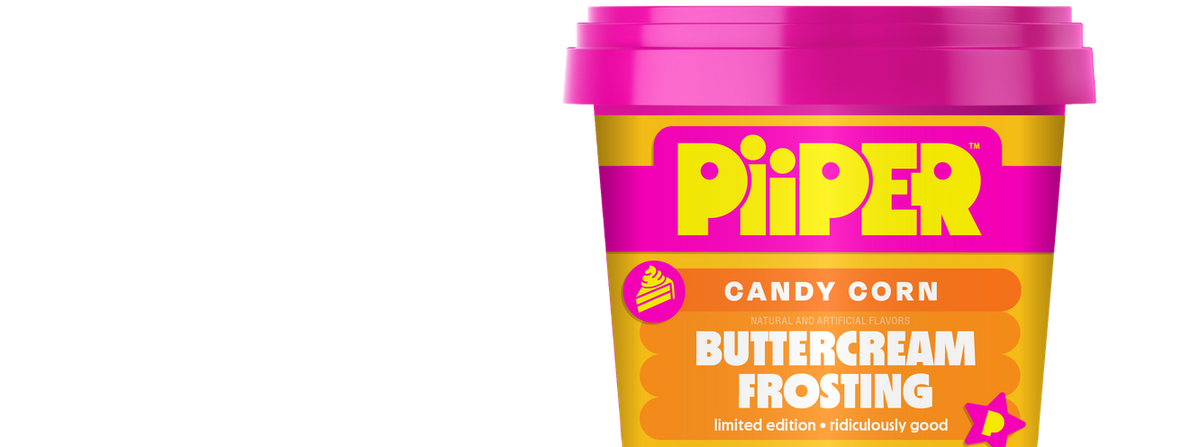 PiiPER candy corn buttercream frosting